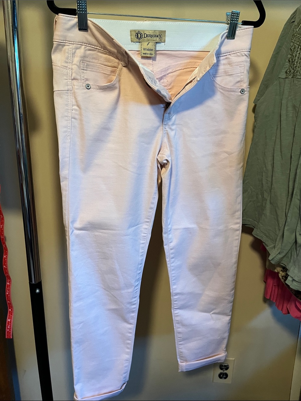 Democracy Pale Pink Ankle Skinny Jeans